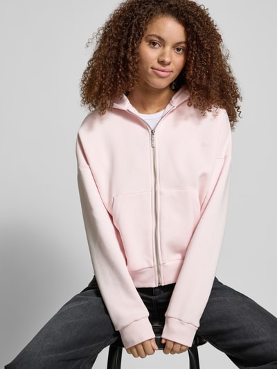 Review Oversized Sweatjacke mit Label-Print Rose 3