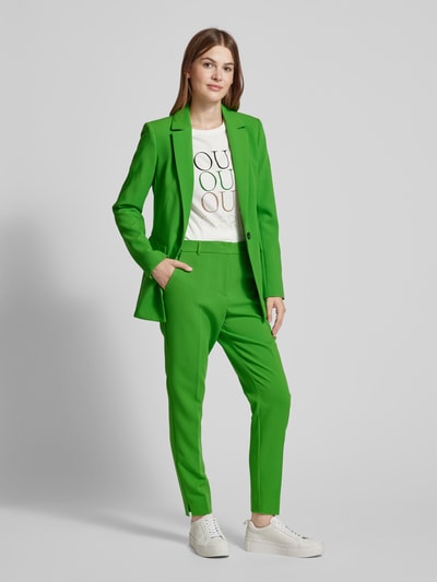 comma Slim fit pantalon met persplooien Groen - 1