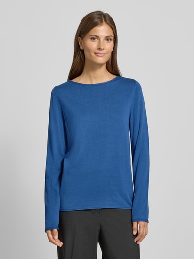s.Oliver RED LABEL Regular Fit Strickpullover aus Baumwoll-Viskose-Mix Blau 4