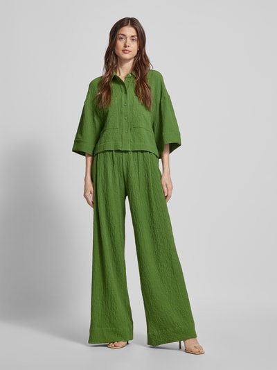 Essentiel Broek van viscose met wijde pijpen Groen - 1