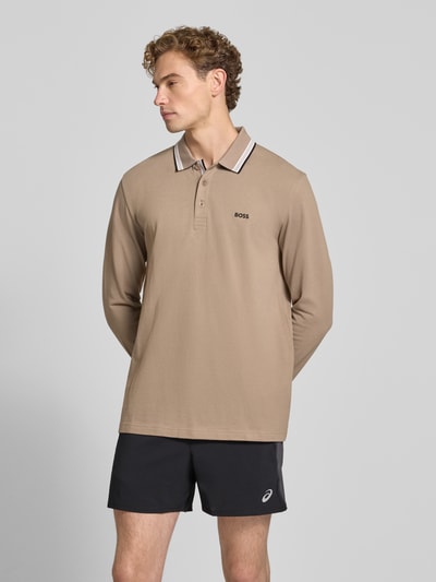 BOSS Green Regular Fit Poloshirt aus reiner Baumwolle Modell 'Plisy' Khaki 4