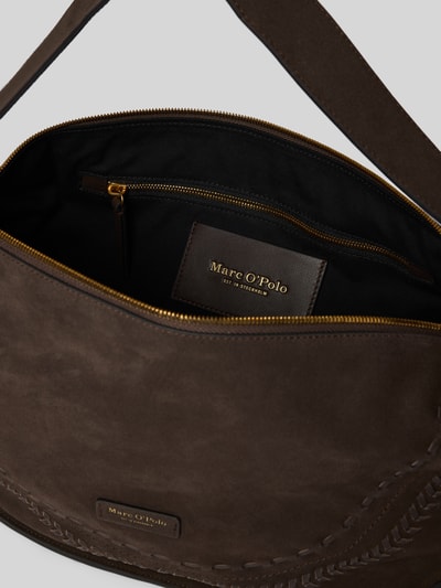 Produktfoto, Henkeltasche aus echt kalbsleer van Marc O'Polo in effen kleuren, ritssluiting, hoofdvak, ritsvak binnen, siernaden, labelpatch, draagband, materiaalverwerking velours