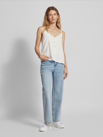 Vero Moda Top met bandjes van een mix van viscose en linnen, model 'MYMILO' Wit - 1