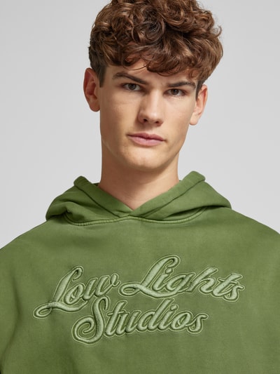 Low Lights Studios Oversized Hoodie mit Label-Stitching Hellgruen 3