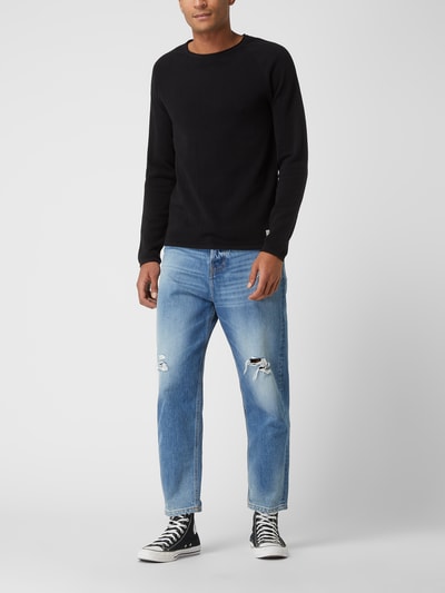 Jack & Jones Sweter z dzianiny z naszywką z logo model ‘HILL’ Czarny 1