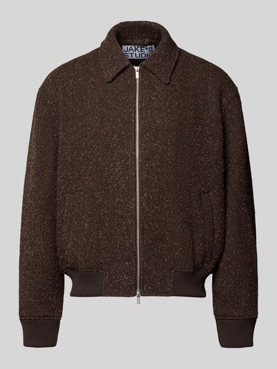 Jake*s Studio Men Teddyjacke mit Zweiwege Reißverschluss Dunkelbraun 1