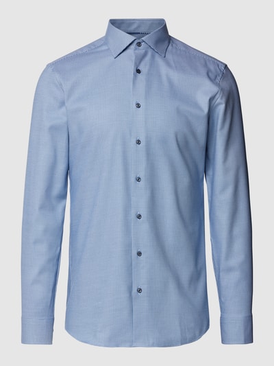 Eterna Koszula biznesowa o kroju slim fit z fakturowanym wzorem Błękitny 2