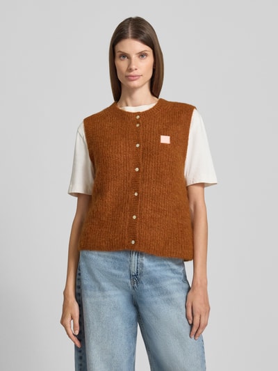 American Vintage Mouwloos vest met labelpatch Cognac gemêleerd - 4