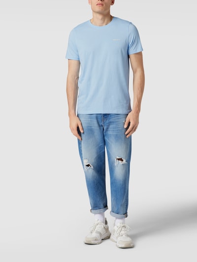 MCNEAL T-Shirt mit Label-Applikation Bleu Melange 1