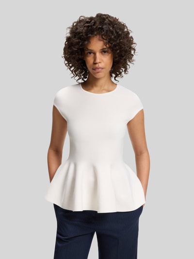 HUGO Regular Fit Top aus Viskose-Mix Modell 'Siefata' Offwhite 4