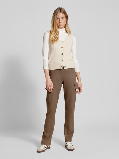 Vila Stoffen broek met cargozakken, model 'CASSIE' Taupe - 1