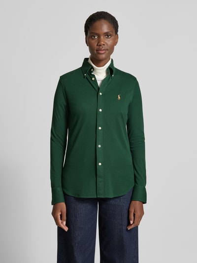 Polo Ralph Lauren Slim fit overhemdblouse met button-downkraag Donkergroen - 4