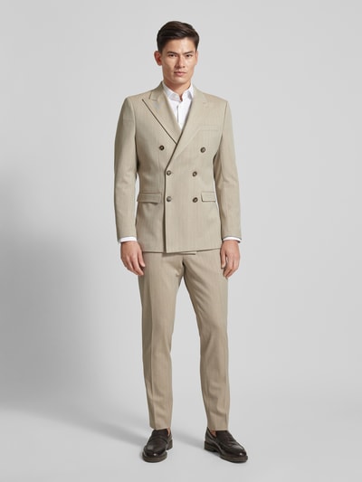 SELECTED HOMME Slim fit colbert met paspelzak op de borst, model 'PETER' Beige - 1