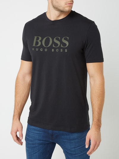 BOSS T-shirt z nadrukiem z logo Granatowy 4