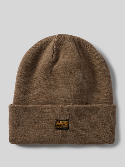 G-Star Raw Beanie mit Label-Patch Modell 'Effo' Mittelbraun 1