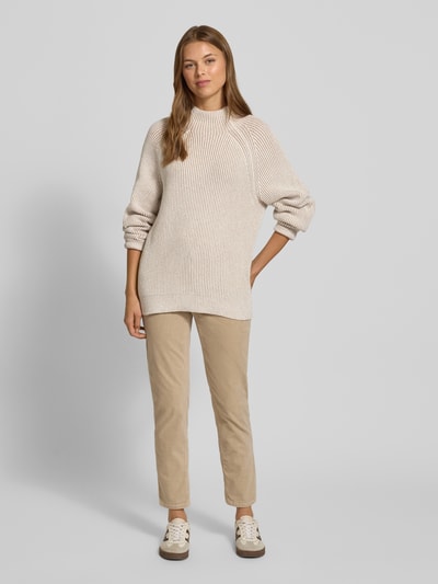 Tom Tailor Regular Fit Strickpullover aus Baumwoll-Mix mit Woll-Anteil Taupe 1