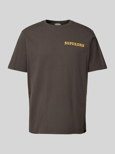 Superdry T-shirt met labelprint, model 'TATTOO' Donkergrijs - 2