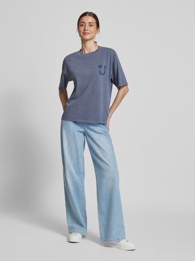 Jake*s Casual T-Shirt mit Logo-Print Jeansblau 1