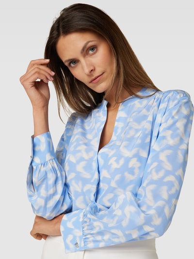 BOSS Zijden blouse met all-over print, model 'BANORA' Lichtblauw - 3