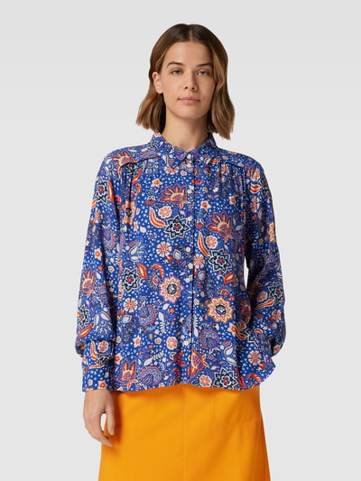 Part Two Blouse met all-over motief, model 'Verna' Blauw - 4