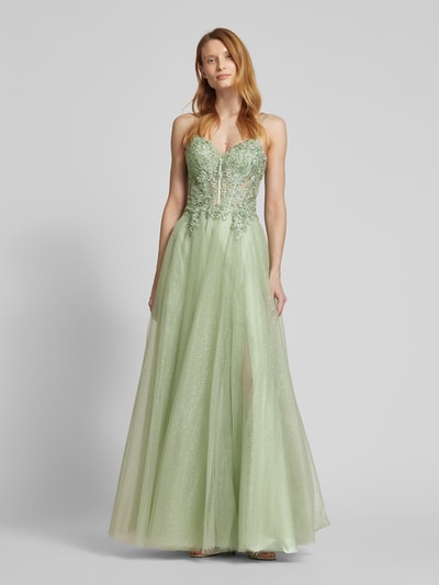 Luxuar Abendkleid mit Spitzenbesatz Lind 4