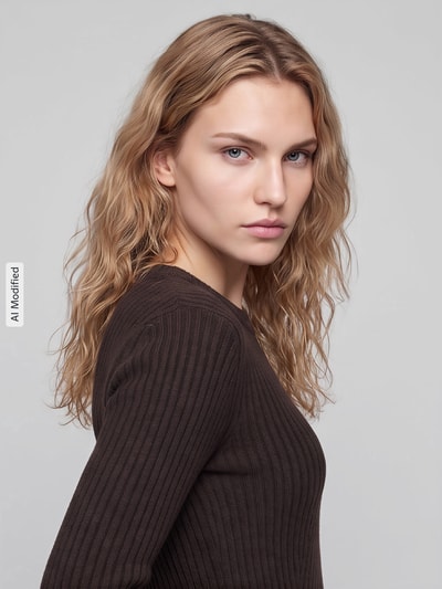 VERO MODA Regular fit tricotjurk met ronde hals model 'JOSANNA' Chocoladebruin - 3