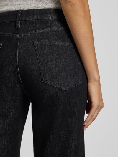 s.Oliver BLACK LABEL Wide leg jeans van katoenmix, model SURI' Zwart - 3