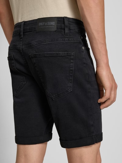 Only & Sons Regular fit korte jeans van katoenmix Zwart - 3