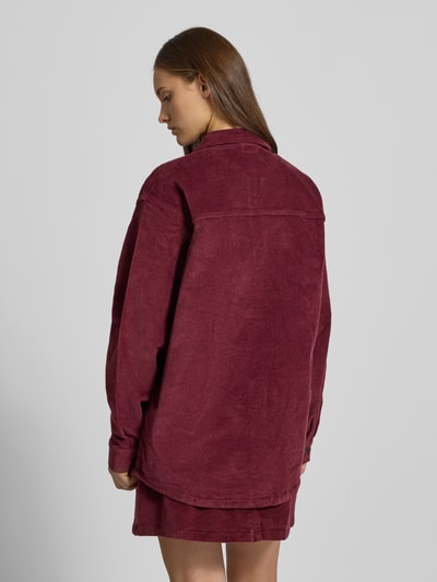 Noisy May Regular Fit Hemdbluse aus Cord mit Brusttaschen Modell 'ALVA' Dunkelrot 5