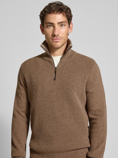 MAERZ Muenchen Gebreide pullover met ribboorden Hazelnoot - 3