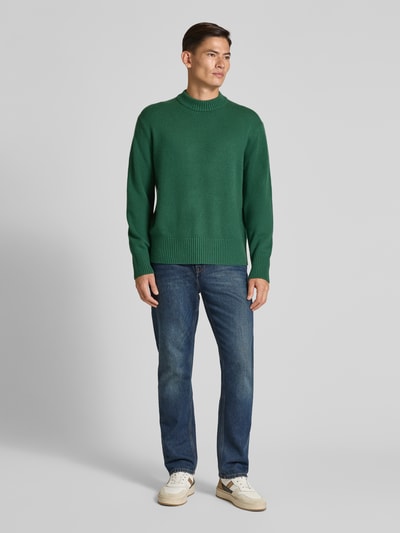Selected Homme Sweter z dzianiny o kroju relaxed fit z mieszanki wełny i kaszmiru model ‘Calle’ Zielony 1