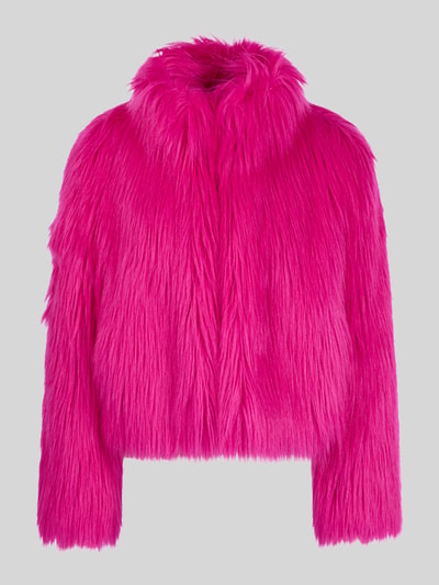 Marc Cain Webpelzjacke mit hohem Stehkragen Pink 2