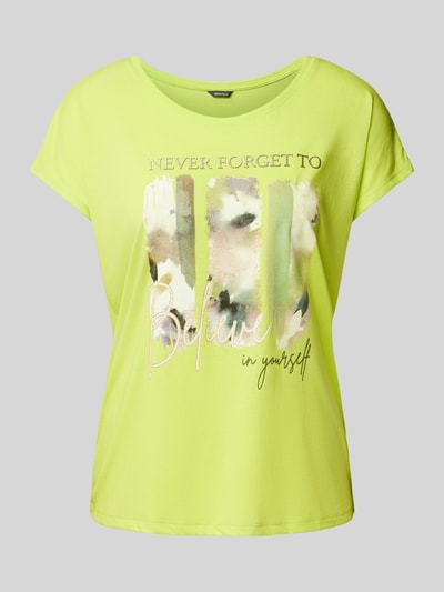 Montego T-Shirt mit Motiv- und Statement-Print Hellgruen 2