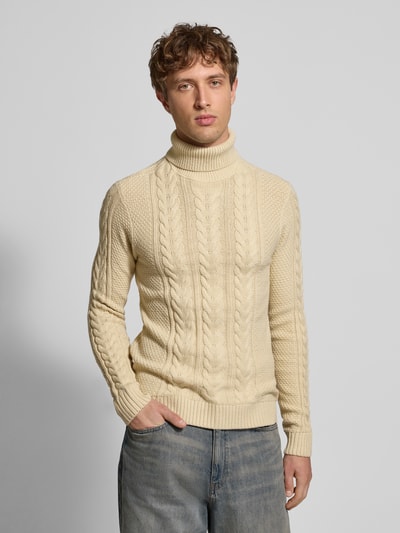Blend Strickpullover mit Rollkragen Modell 'BASIM' Offwhite 4