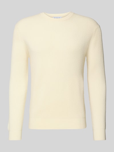 Manuel Ritz Gebreide pullover met ribboorden Wit - 2