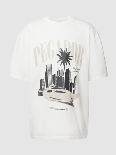 Pegador Oversized T-Shirt mit  Logo-Print Modell 'MIRAMAR' Weiß 2