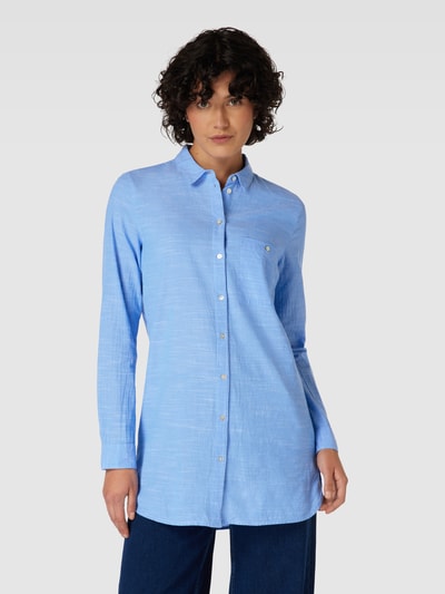 Montego Longbluse mit Webmuster Blau 4