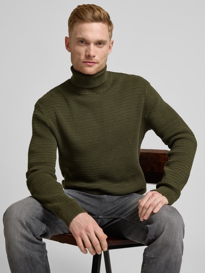 SELECTED HOMME Strickpullover mit Rollkragen Modell 'THEO' Dunkelgruen 3