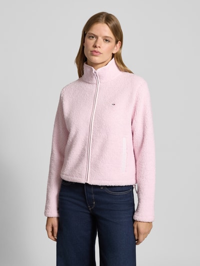 Tommy Jeans Regular Fit Teddy-Jacke mit verdecktem Reißverschluss Hellrosa 4