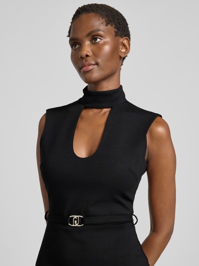 Liu Jo White Midikleid mit Cut Out Black 3