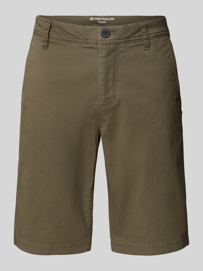 Tom Tailor Slim Fit Bermudas aus Baumwoll-Mix Oliv 2