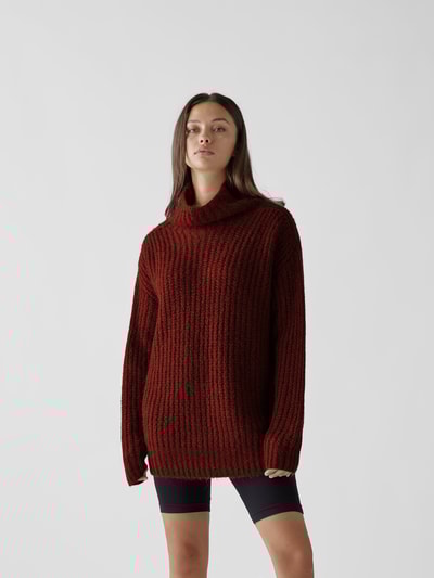 Vanessa Bruno Rollkragenpullover mit Grobstrick-Optik Terrakotta 4