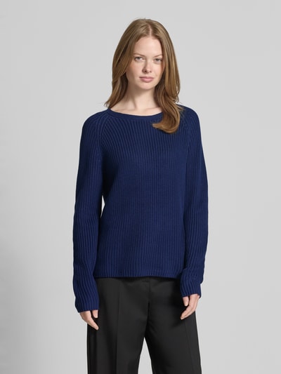 Fynch-Hatton Sweter z dzianiny z prążkowanymi wykończeniami Granatowy 4