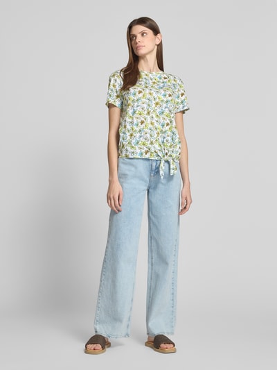 Tom Tailor Denim Regular Fit T-Shirt mit Knoten Detail Offwhite 1