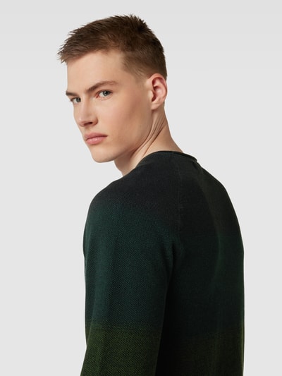 Jack & Jones Gebreide pullover met labelpatch, model 'HILL' Olijfgroen gemêleerd - 3