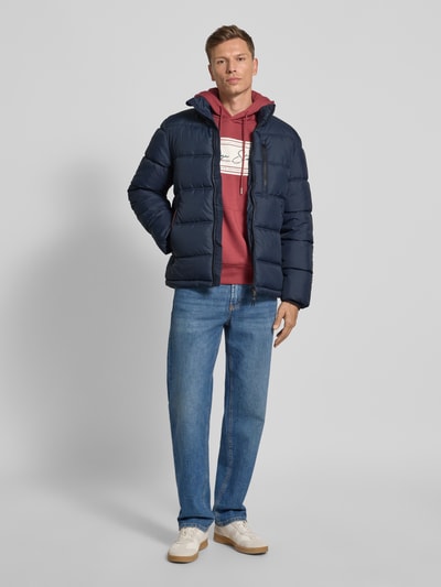 Tom Tailor Regular fit gewatteerd jack met opstaande kraag Marineblauw - 1