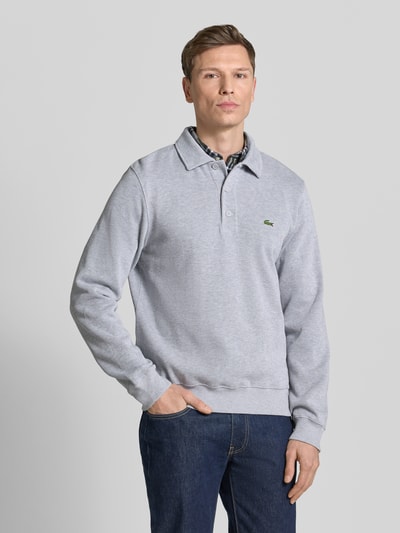 Lacoste Bluza o kroju regular fit z czystej bawełny Jasnoszary 4