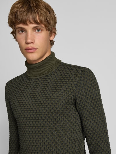 Blend Gebreide coltrui Olijfgroen - 3