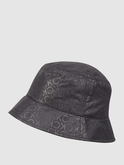 CK Calvin Klein Czapka typu bucket hat ze wzorem z logo  Czarny 1