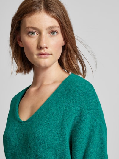 Tom Tailor Denim Relaxed Fit Strickpullover mit V-Ausschnitt Grass 3